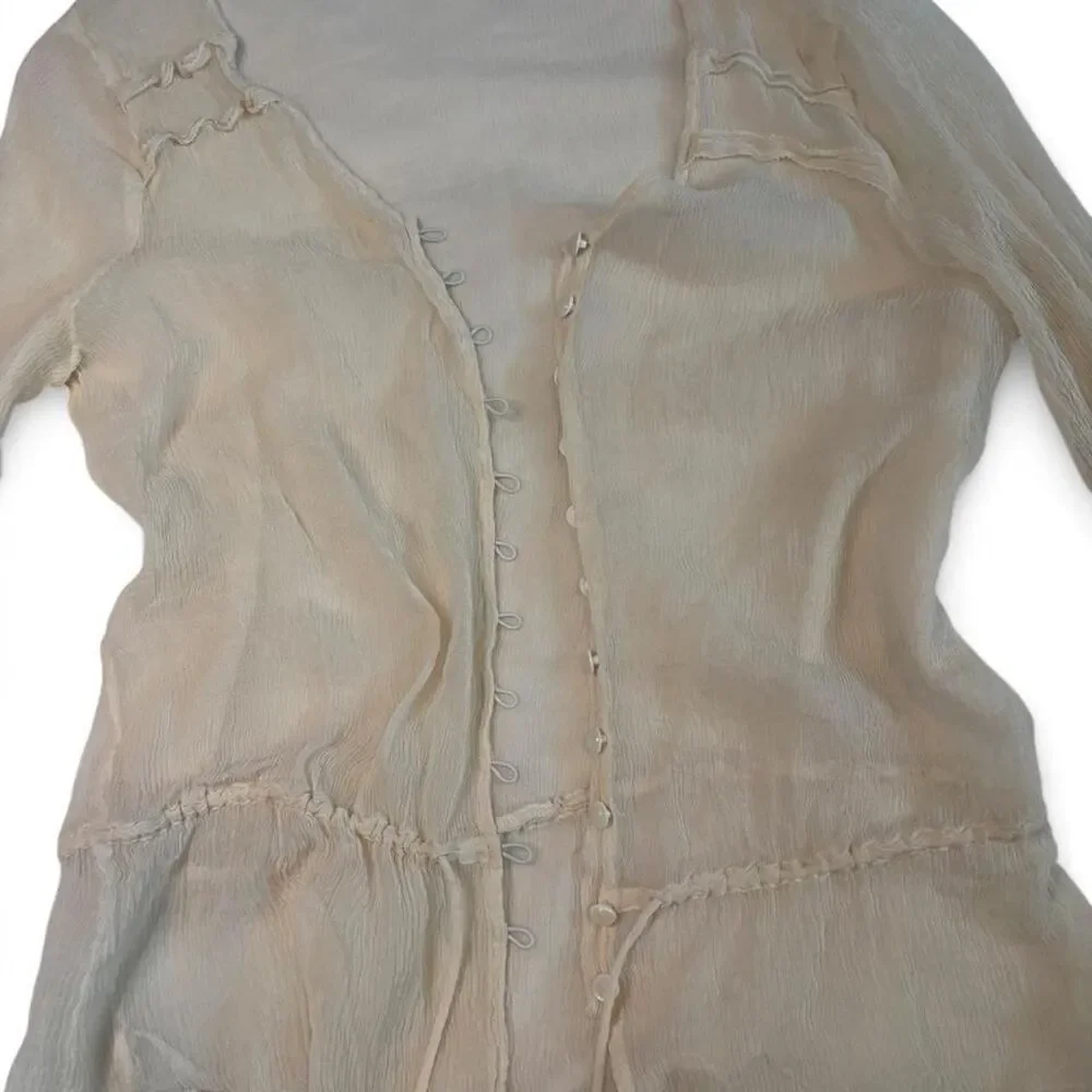 Unbranded Women's Cream and Tan Blouse - Picture 2 of 3